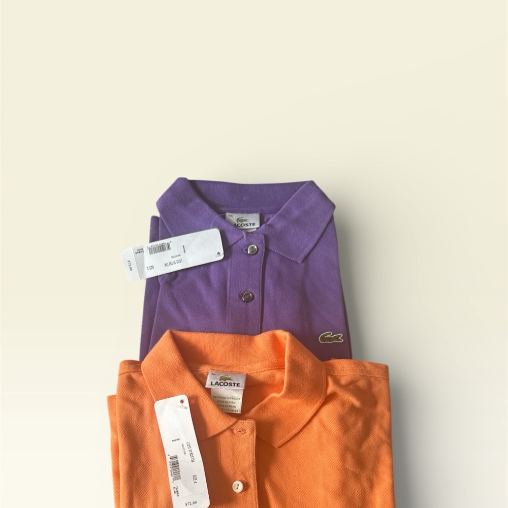 Lacoste Polo shirts- Purple & Orange Short-Sleeve Piques